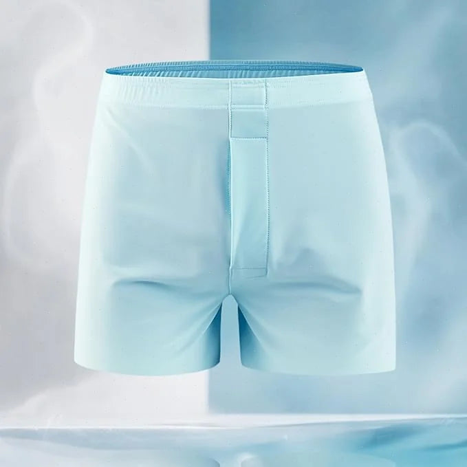 Men's Ice Silk Boxers Shorts Large Size Underwear Man Mid Waist Loose Arrow Pants Boy Home Pajamas Underpants Breathable Panties