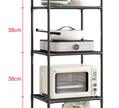 Microwave Oven Rack - Multi-Layer Removable Kitchen Storage Rack with Wheels