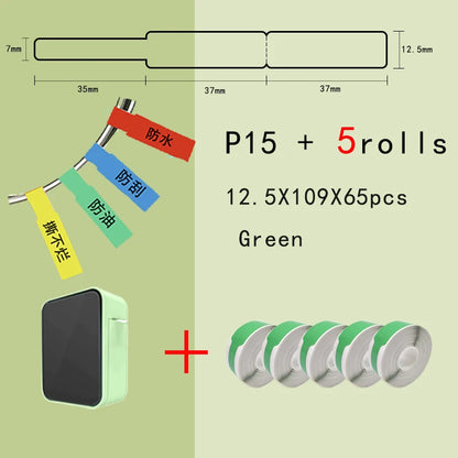 P15 Network Cable Label Printer Mini Wireless Bluetooth Labeling Machine similar as D110 Handheld Printer  Thermal  Price Label