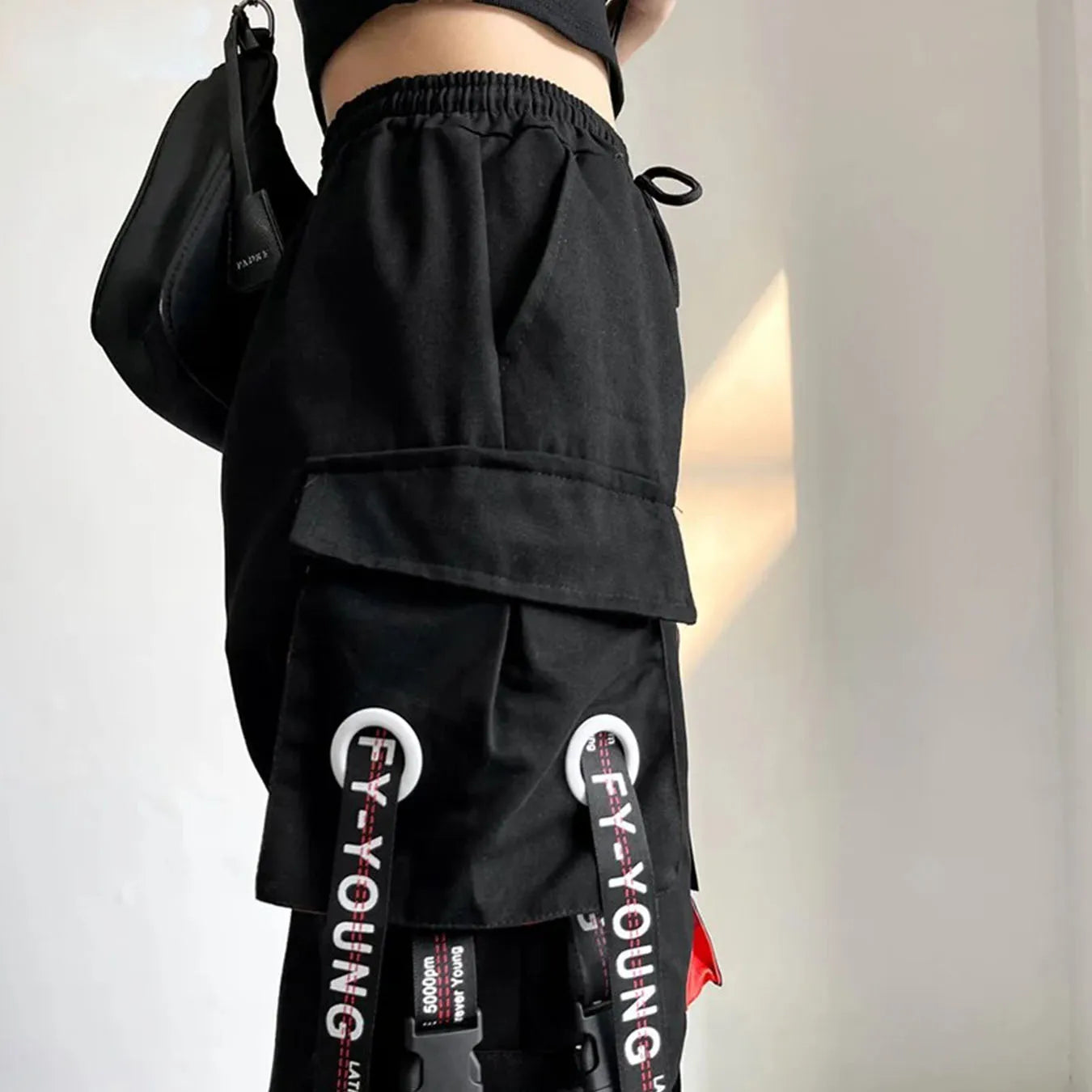 Pants Women Aesthetic Harem Pants Punk Pockets Joggers Harajuku Femme Hiphop Trousers Techwear Y2k Egirl Clothes