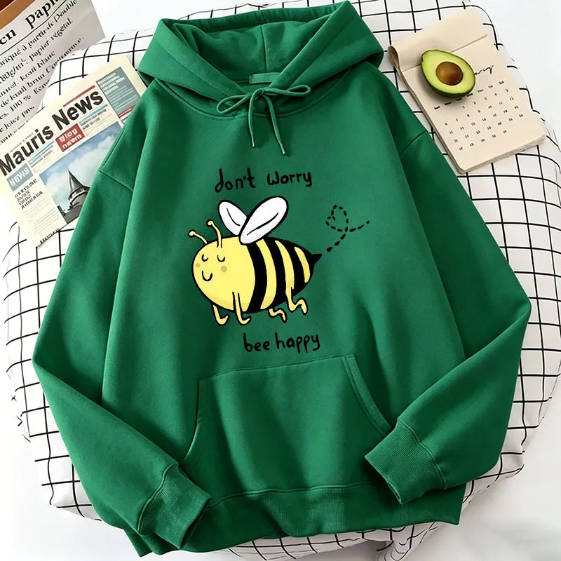 Kawaii Bee Print Hoodies Spring Autumn Winter Casual Hoodies Sweatshirts Men Women Tops Gothic Hoodie Sweatshirt