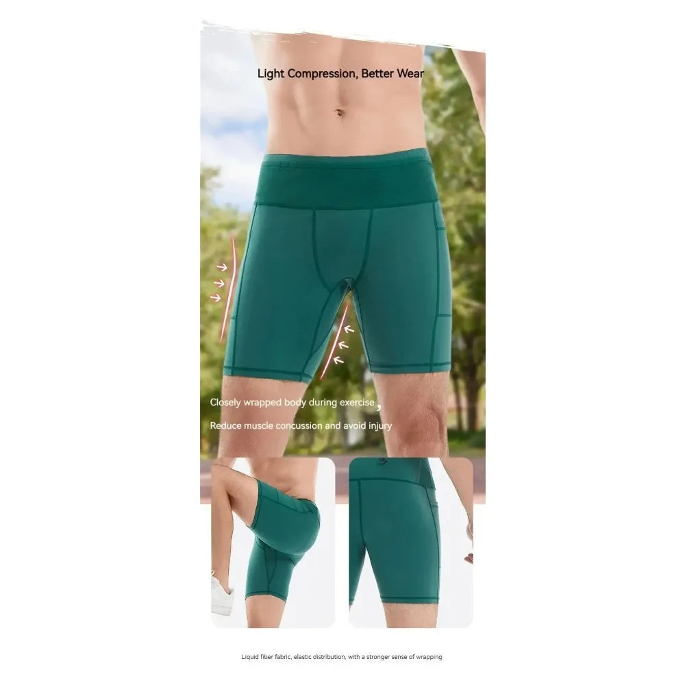 Summer New  Men's 3.0 Multipocket Compression Shorts Quick Dry Marathon Running Jogging Cycling Fitness Exercise Tight Shorts