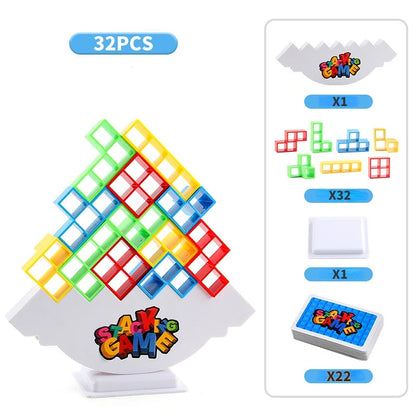 Building Block Toy - Stacked Tetra Tower Game | Balance Tower Toy for Kids Party Fun