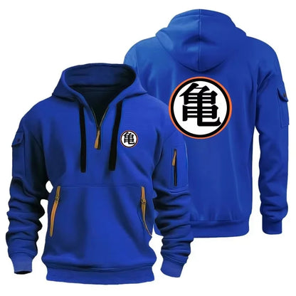 Dragon Ball Goku Cosplay Hoodie DBZ Half Zipper Casual Sweatshirt Comfortable Versatile Daily Wear Anime Fan Gear