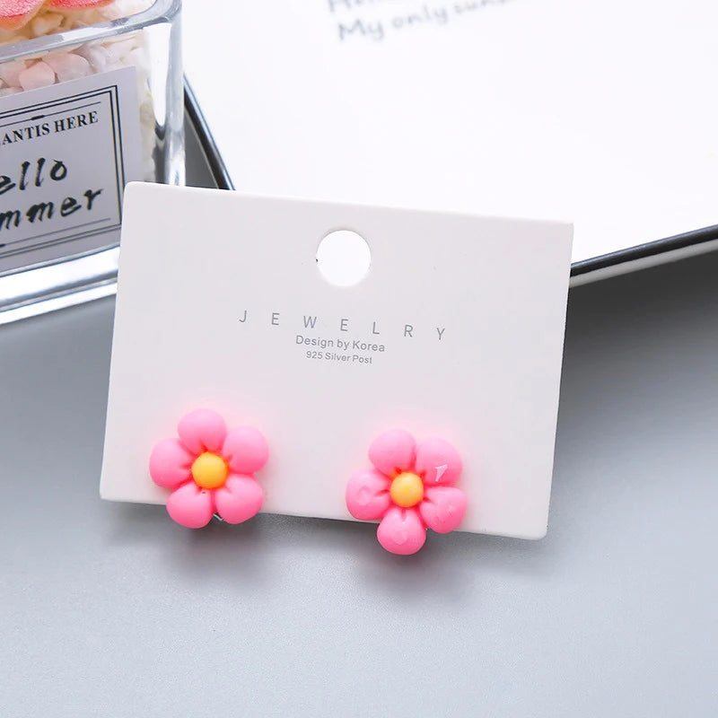 Children's Earrings No Punch Cute Vegetables Flowers Girls Ear Clips Korean Version Pain-resistant Resin Children's Ear Clips