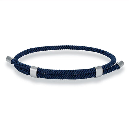 MKENDN Simple Style Men Women Bracelet 3mm Durable Marine Rope With Polished Steel Closure Jewelry Summer Beach Gifts
