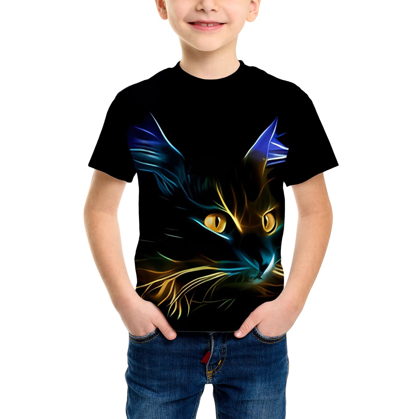Casual Game Pattern Children's T-Shirt Boy Tops Baby Summer Short Sleeve Clothes Kids 3-12 Years Tees Novelty Children T-Shirt