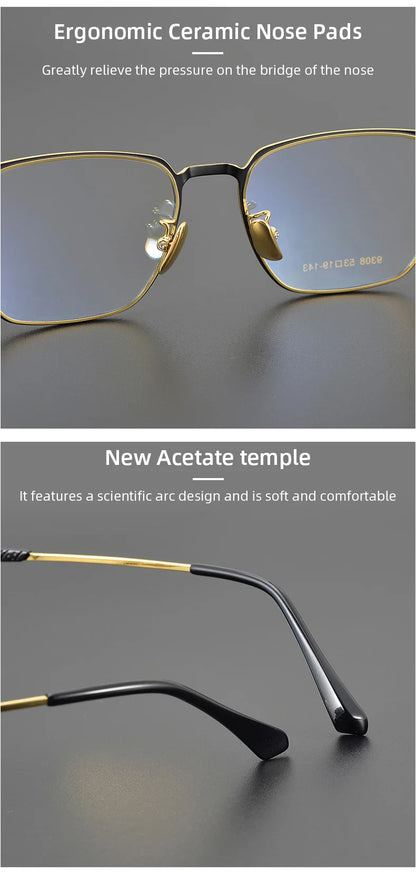 Titanium Reading Glasses - Ultralight Square Frame With Photochromic Lenses