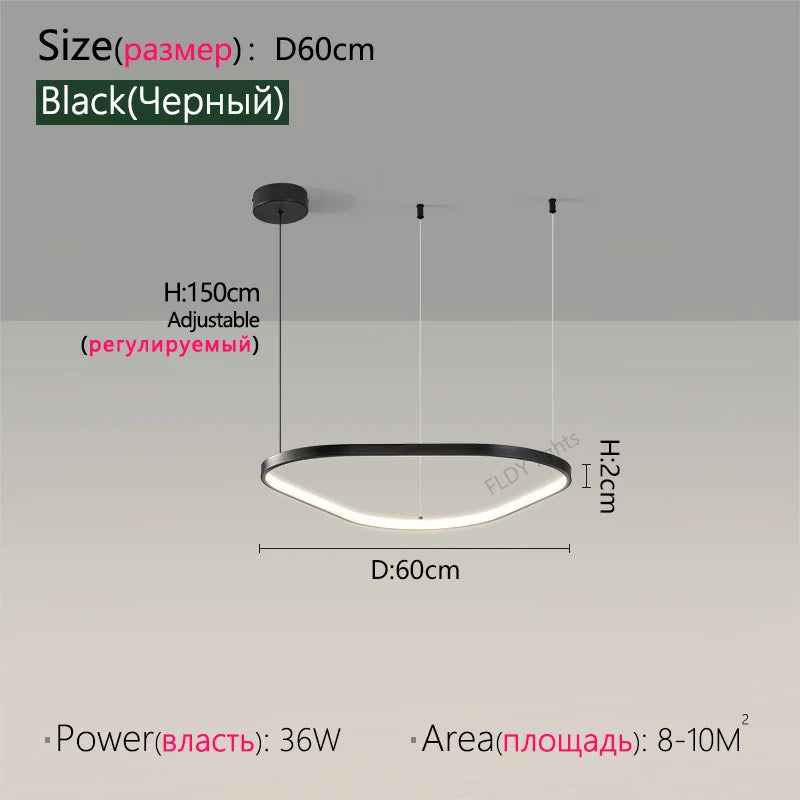 Modern Pendant Lamp – Nordic Modern Lighting | Forged Iron Fixture, Black Lampshade