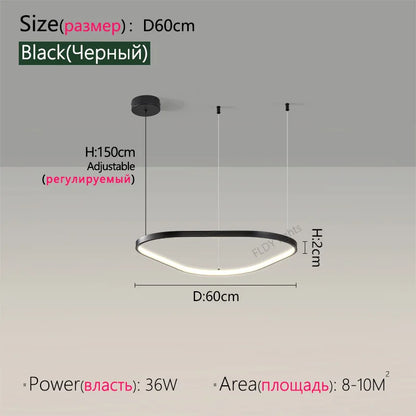 Modern Pendant Lamp – Nordic Modern Lighting | Forged Iron Fixture, Black Lampshade