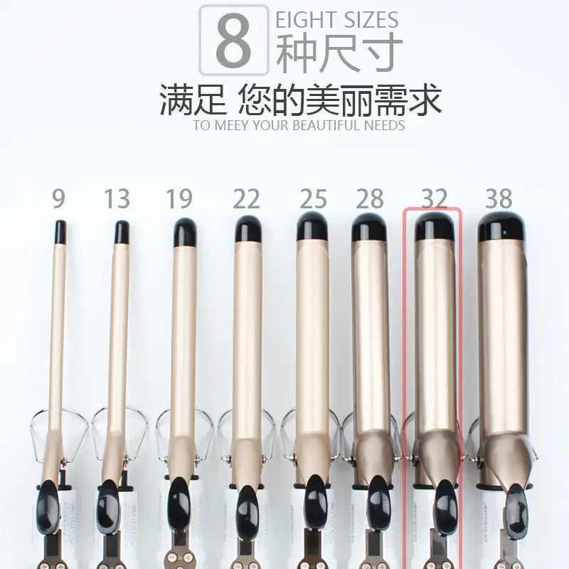 Electric Hair Curler - Professional Curling Iron With Adjustable Heat & Tourmaline Ceramic Wand