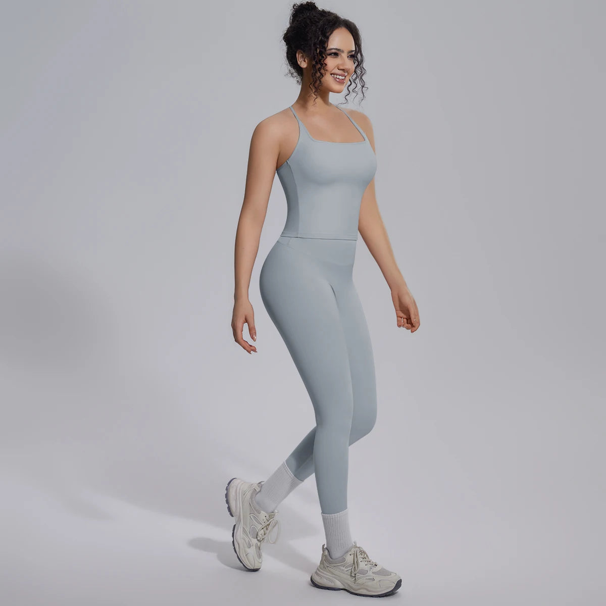 Quick Drying Legging Outdoor Running Yoga Set for Womans High Waisted Push Up Female Pants Gym Sexy Beautiful Back Vest Yoga Set