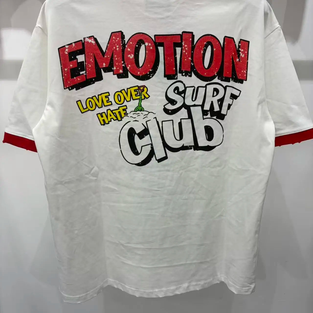 New MIXED-EMOTION Rhinestone cartoon printed pattern 100% cotton Men Women T-shirt Loose casual Shinning Diamond Tees Oversized Top