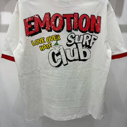 New MIXED-EMOTION Rhinestone cartoon printed pattern 100% cotton Men Women T-shirt Loose casual Shinning Diamond Tees Oversized Top