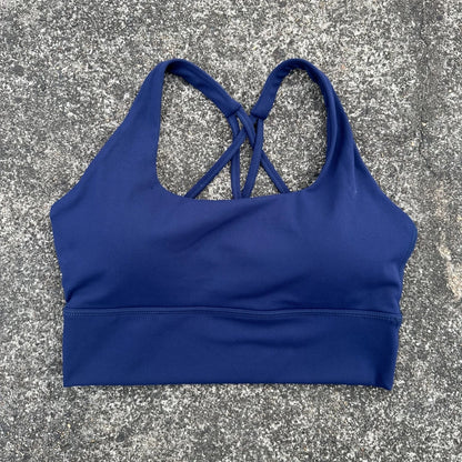 Solid Color Soft Tight Gym Yoga Underwear high strength shockproof Women Cross Back Fitness Bra Sport Top Comprehensive Butter