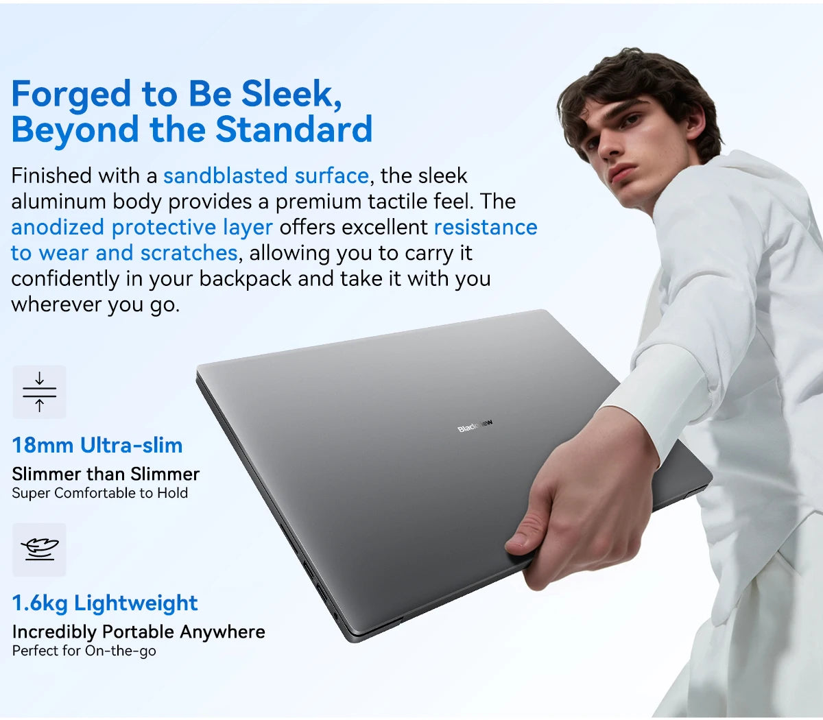 Blackview AceBook Laptop - 16 Inch Windows 11 Notebook, 16GB RAM, 512GB SSD, IPS Display