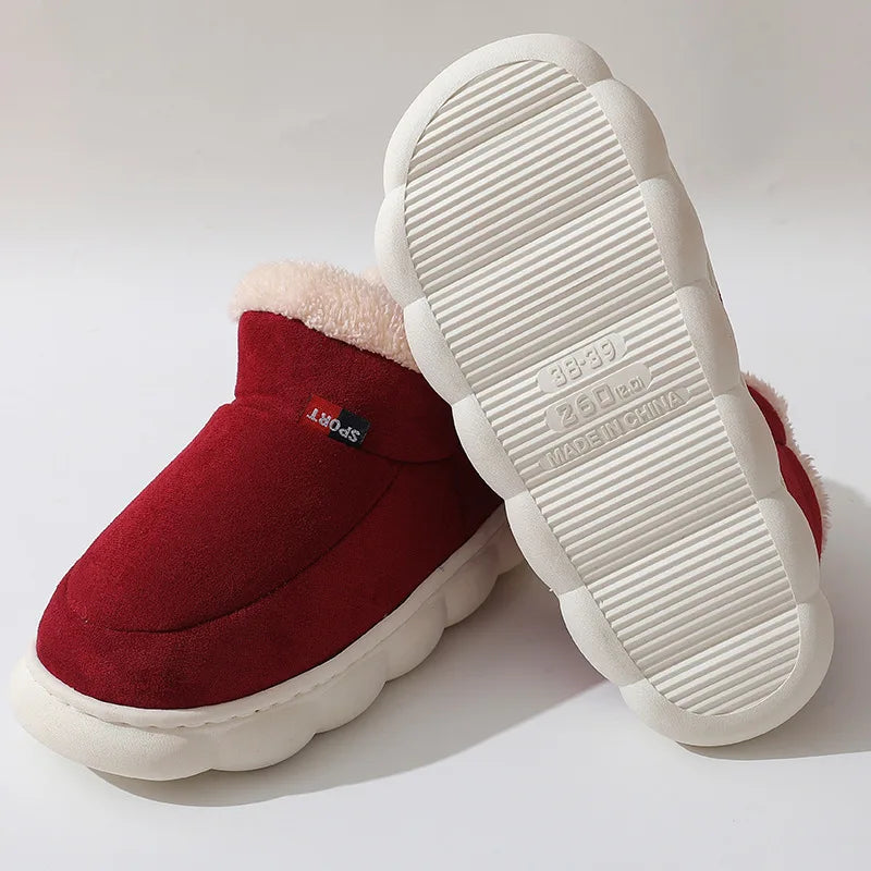 Mens Plush Indoor Slippers - Soft Fluffy Cotton House Shoes - ZOOMNSTORE