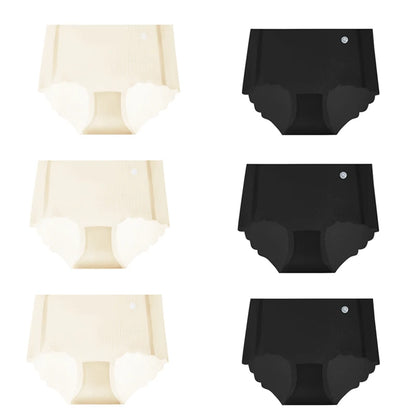 6PCS Women Summer Seamless Thin Underwear Panties Ultra-thin Briefs Ice Silk Ladies High Quality Breathable Underpants Lingerie