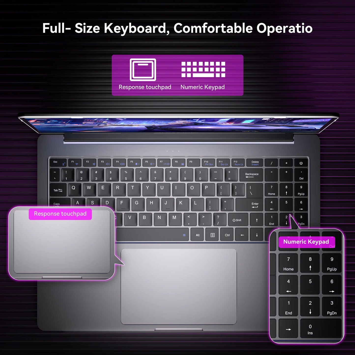 ACEMAGIC Ultra Thin Laptop - Intel N97 Portable Office Laptop with 16GB DDR4 RAM & 512GB SSD