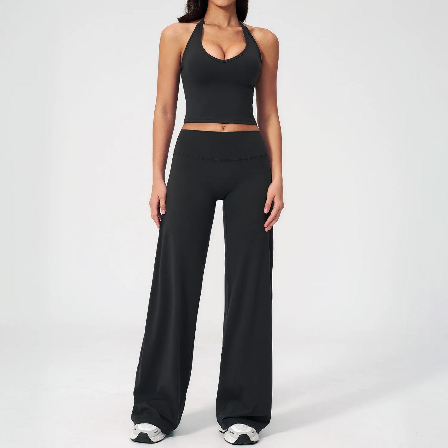 Women's Fitness Set Gym Tracksuit Breathable Sports Bra Flared Trousers Suit Workout Clothing Sportswear Female Athletic Wear