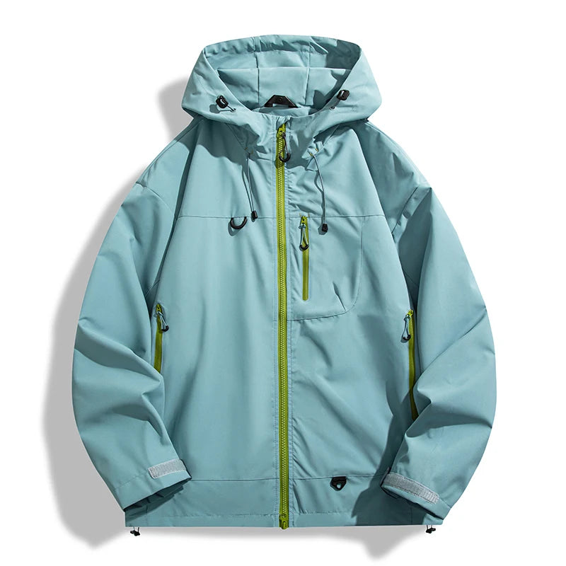 Waterproof Windbreaker Jacket – Lightweight Unisex Hiking Coat With Adjustable Storm Hood