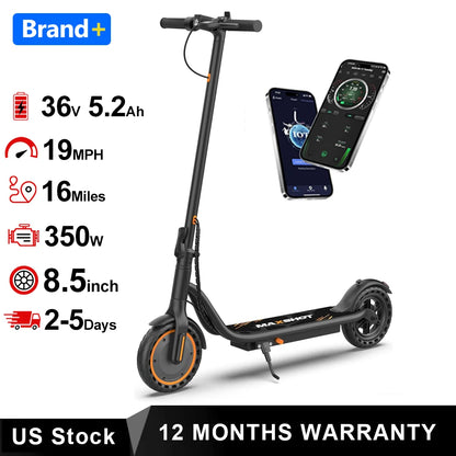 2026 New 8.5‘’ Electric Scooter Solid Tire 350W 19mph APP Smart Control 4 Speed Modes Foldable E-Scooter 16miles Max Range for Campus Commuting