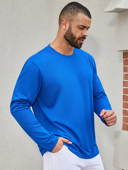 Men's Quick Drying T-Shirt - Long Sleeve Moisture Wicking Polyester Top