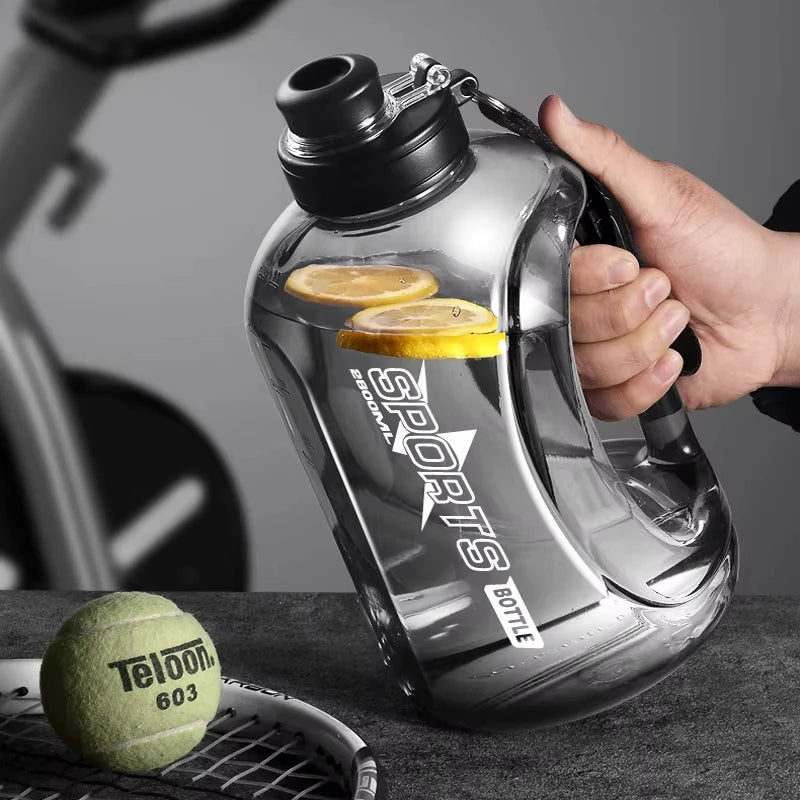 Large Capacity Water Bottle with Straw  & Strap Portable Handle BPA Free Eco-Friendly Perfect for Outdoor Sports and Fitness
