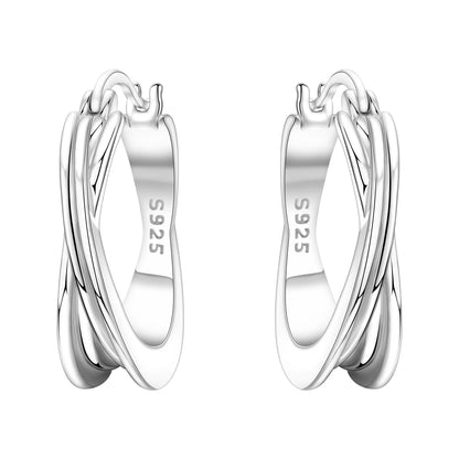 Orstarry S925 Sterling Silver Square Chain With Stone Inlaid Earrings Hoop Earrings For Women Jewelry Original Party Trendy Gift
