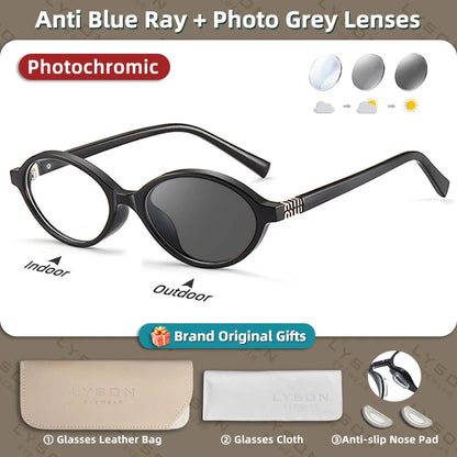 Oval Reading Glasses - Classic Oval Frames With Photochromic Lenses For Women Small Frames