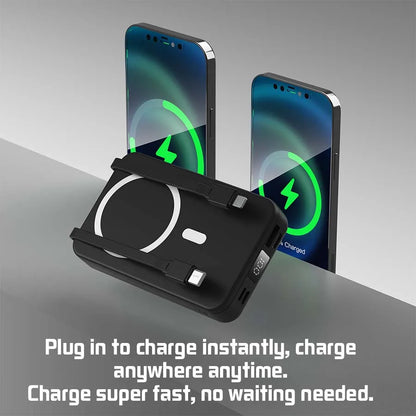 10000mAh Wireless Magnetic Power Bank Portable 22.5W Fast Charging For iPhone 17/16/15/14/13/12 Series Mobile Power with Back Clip and Bracket Desktop Charger