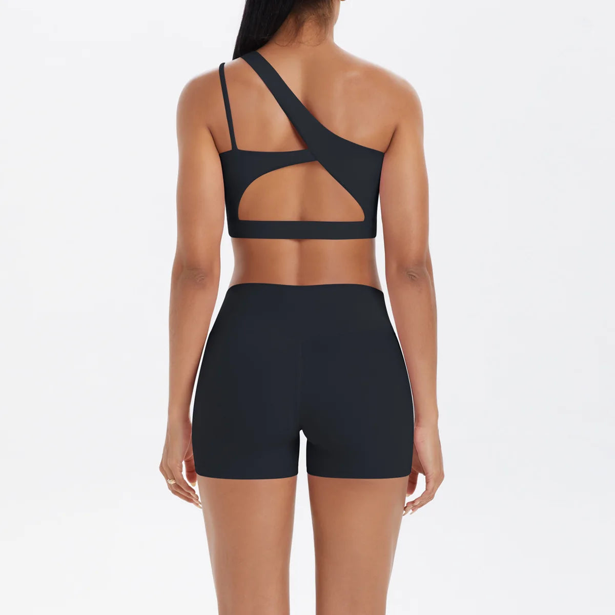 JUREN Yoga Clothes Set 2 Piece Gym Sports Shorts Set Women Tracksuit High Waist Shorts Fitness Suit Running Bra Workout Outfits