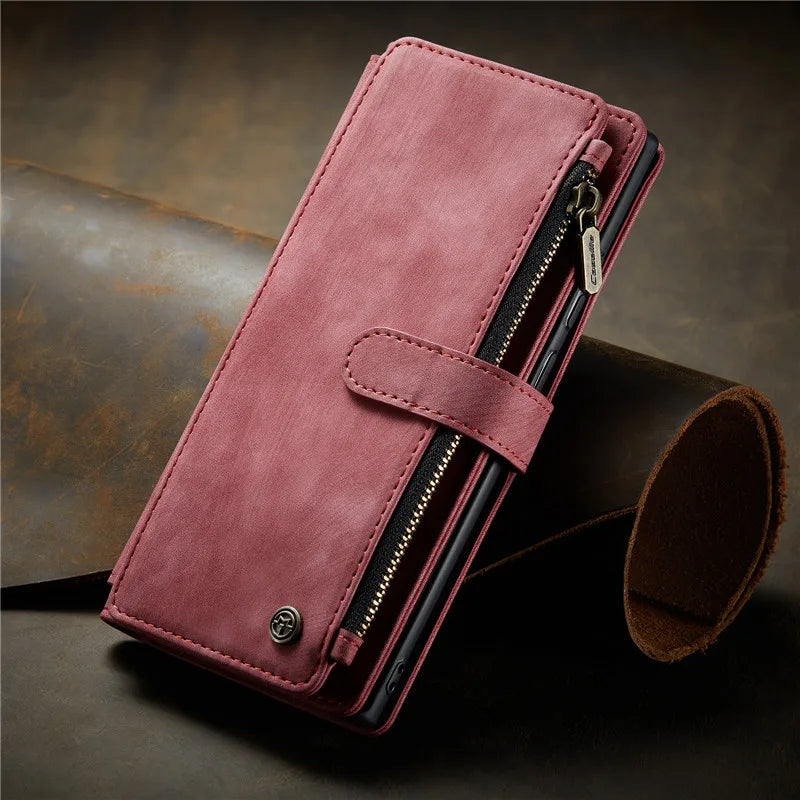 Flip Leather Phone Case For Samsung Galaxy S25 Edge S24 S26 Ultra S23 FE S22 S21 S20 Plus Note20 A16 A56 A17 A37 A57 Wallet Etui