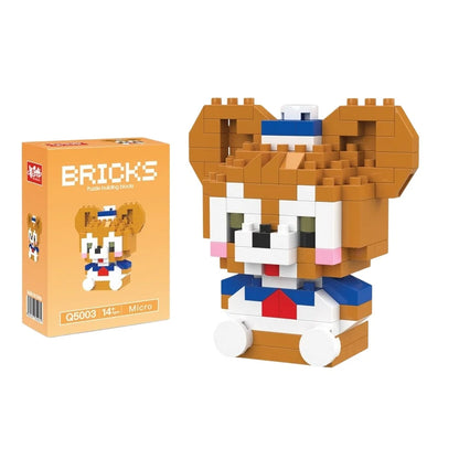 Disney 214 style Winnie LinaBell StellaLou Building Blocks Princess Cartoon Figrues Bricks Children's Assembly Toys Model Gift