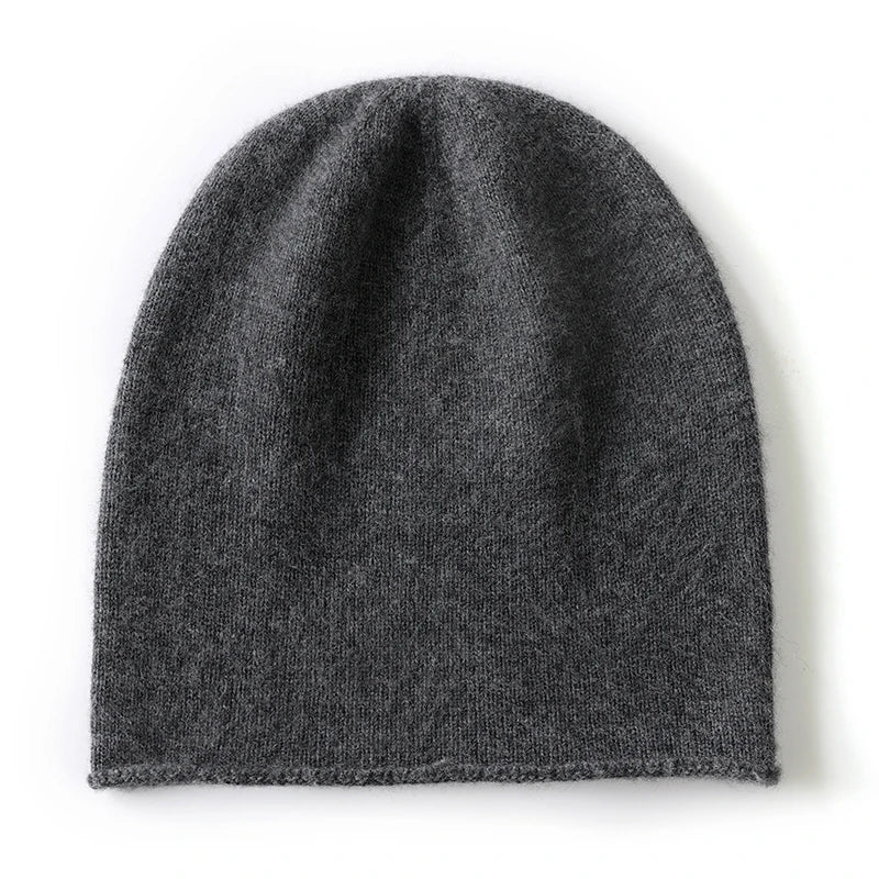 Cashmere Beanie Hat - 100% Soft Knit Winter Hat For Men & Women, Solid Color