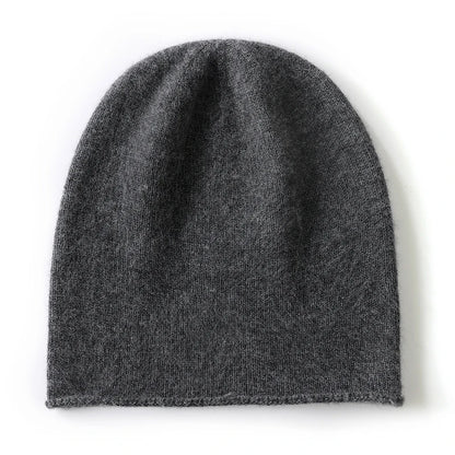 Cashmere Beanie Hat - 100% Soft Knit Winter Hat For Men & Women, Solid Color