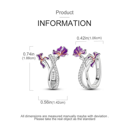 Sterling Silver Hoop Earrings – Zirconium Star Drop Style For Women’s Anniversary Jewelry Gift