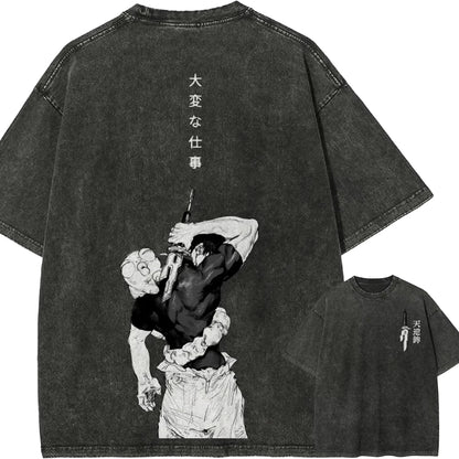 Jujutsu Kaisen T Shirt Men Women Tshirt Gojo Satoru Washed Cotton T-shirt Clothing Summer Short Sleeve Oversized Tees Streetwear