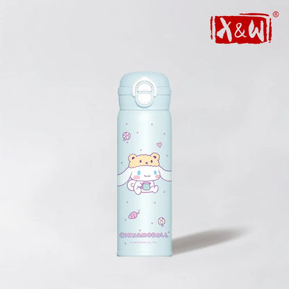 X&W 500ML for Sanrio My Melody Thermos Cups Cartoon Stainless Steel Vacuum Flask Student Cute Insulated Water Bottles Kids Cup