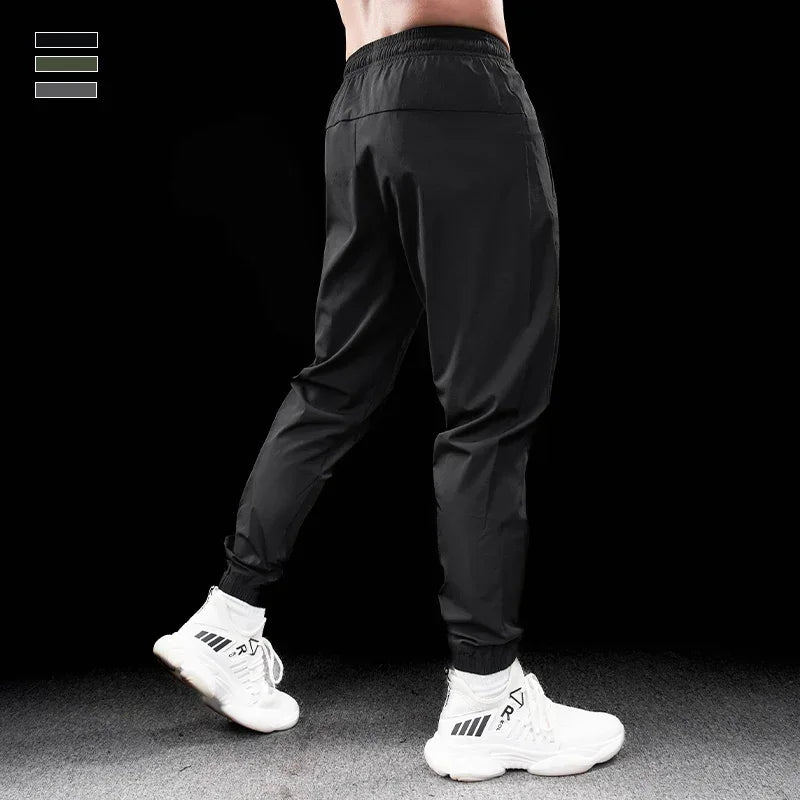 Men Running Trousers - Loose Fit Sports Fitness Pants With Elastic Waist Band