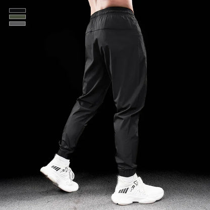 Men Running Trousers - Loose Fit Sports Fitness Pants With Elastic Waist Band