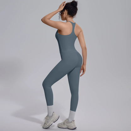 Quick Drying Legging Outdoor Running Yoga Set for Womans High Waisted Push Up Female Pants Gym Sexy Beautiful Back Vest Yoga Set
