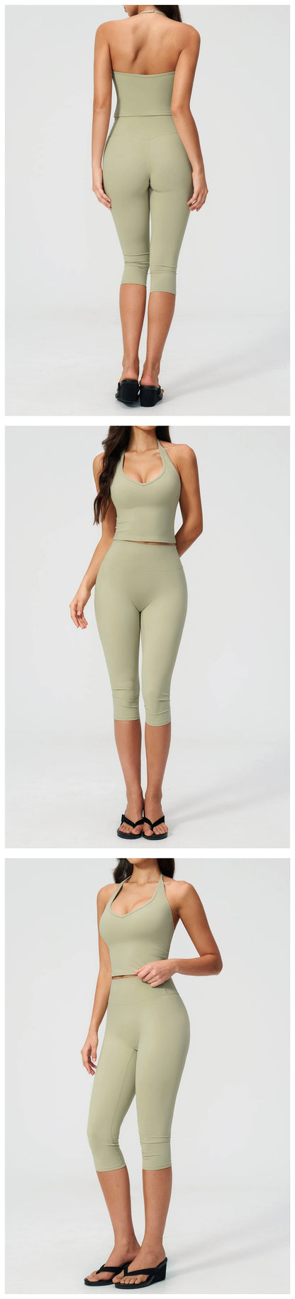 Women's Fitness Set Gym Tracksuit Breathable Sports Bra Flared Trousers Suit Workout Clothing Sportswear Female Athletic Wear