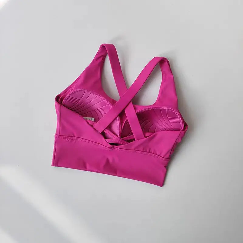 Seamless Sports Bra - Breathable Push Up Running Fitness Crop Top With Rear Buckle