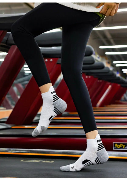 3 Pairs Marathon Socks Men Women Professional Sport Ankle Running Socks Thickened Cushioned Tube Low Cut Fitness Short Sock Mesh