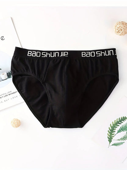 5 Pieces Cotton Men's Underwear Black Comfortable Breathable Simple Fashion Men's Briefs Sports Casual Underwear Combination