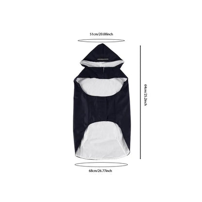 Dog Raincoat Waterproof Hoodie Jacket Rain Poncho Pet Rainwear Clothes with Reflective Stripe for All Sizes Big Puppies