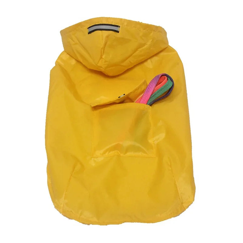 Dog Raincoat Waterproof Hoodie Jacket Rain Poncho Pet Rainwear Clothes with Reflective Stripe for All Sizes Big Puppies