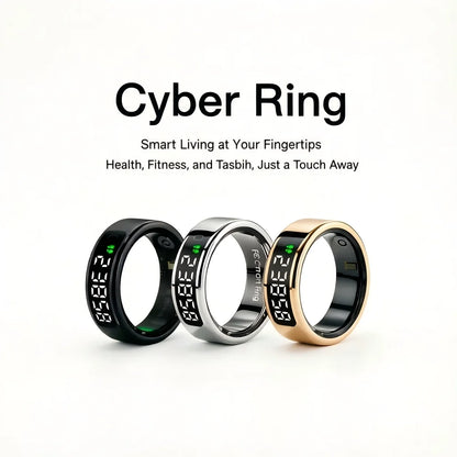 Tasbih Fitness Heart Rate Zikr Counter Display Screen Blood Oxygen Sleep Monitor  Temperature Gesture Control Touch Smart Ring
