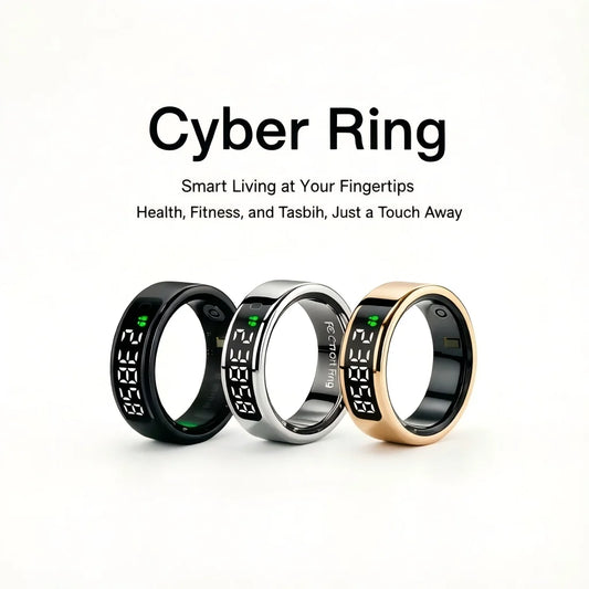 Tasbih Fitness Heart Rate Zikr Counter Display Screen Blood Oxygen Sleep Monitor  Temperature Gesture Control Touch Smart Ring